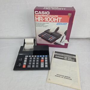 Vintage Casio HR-100HT Printing Calculator w/ Box & Manual Tested